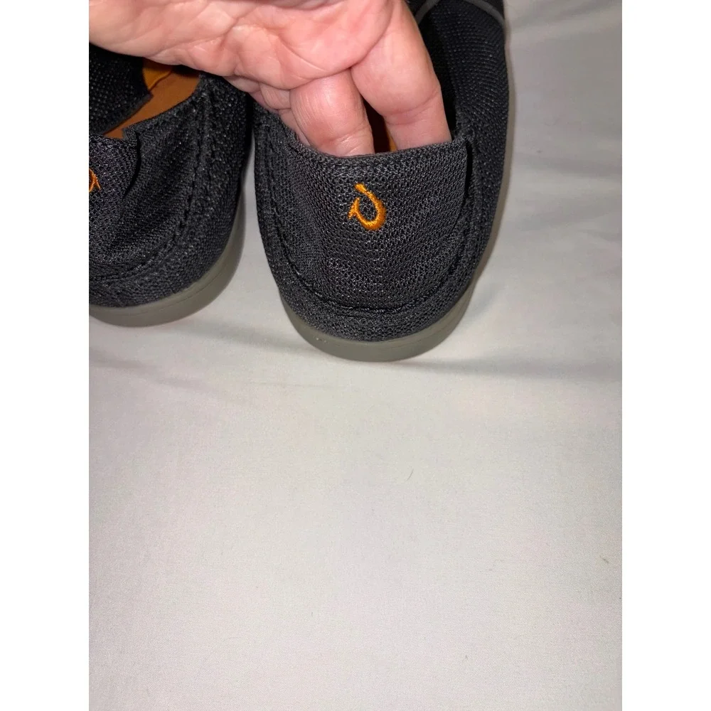 OluKai Nohea Mesh Mens Slip On Shoes Black Orange 10188-4242 Size 13